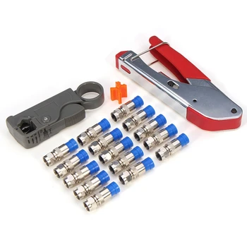 

Coaxial Cable Manual Crimping Tool Set Kit For F-Type Connector Rg59 Coax Cable Crimper With Compression Connectors