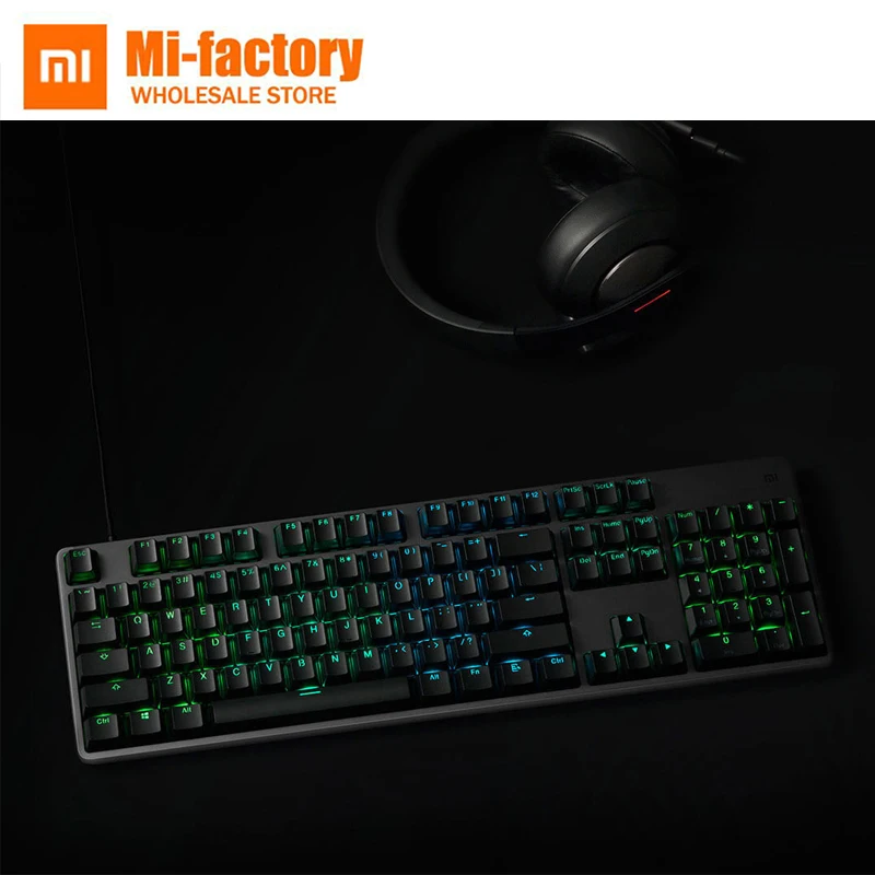

New Xiaomi Mija Gaming Keyboard RGB Color Light 104 Keys Fast Speed Gaming Keyboard Teclado USB Powered Wired Keyboard
