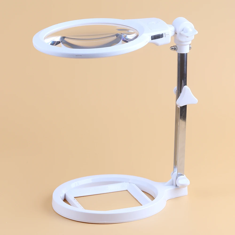 BIJIA 5x25mm 2.5x130mm Portable 2 LED Lights Magnifier Magnifying Glass