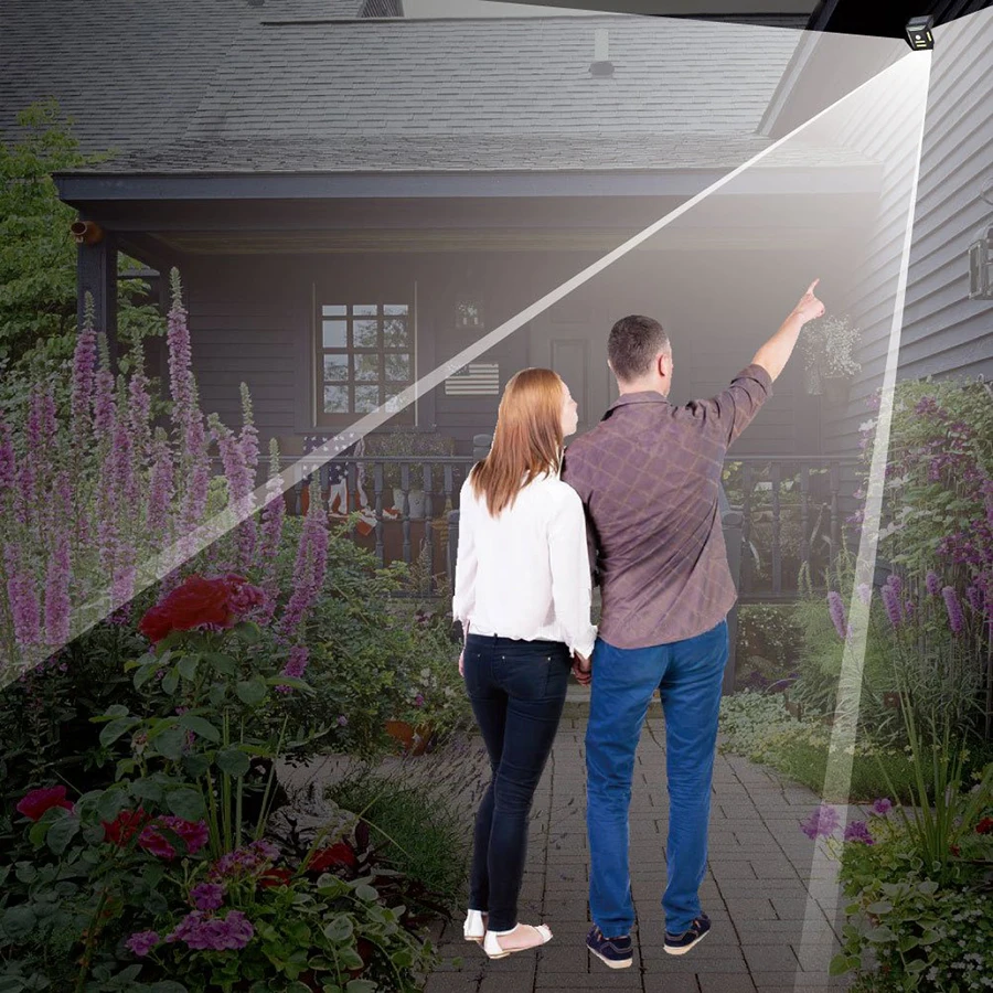 Вел Солнечный свет Открытый водонепроницаемый садовый светильник Smart ИК движения Сенсор безопасности настенный светильник дворовая