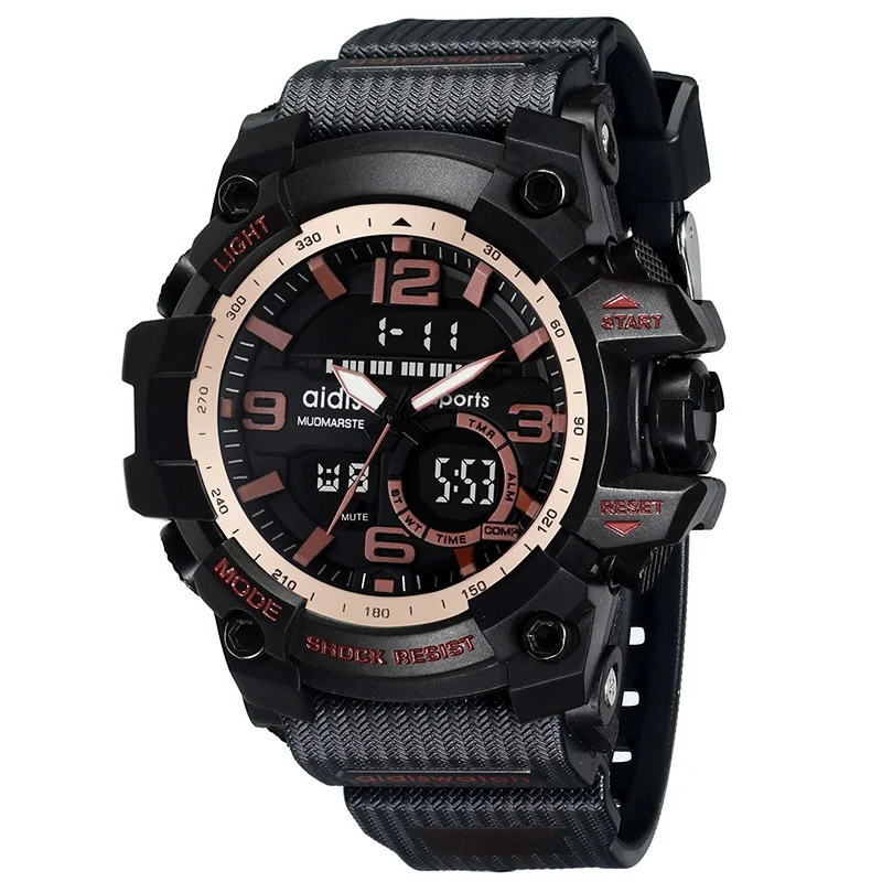 Адди мужские часы G стиль мужские спортивные часы светящиеся часы мужские спортивные водонепроницаемые 30 метров Водонепроницаемость - Цвет: ROSE GOLD