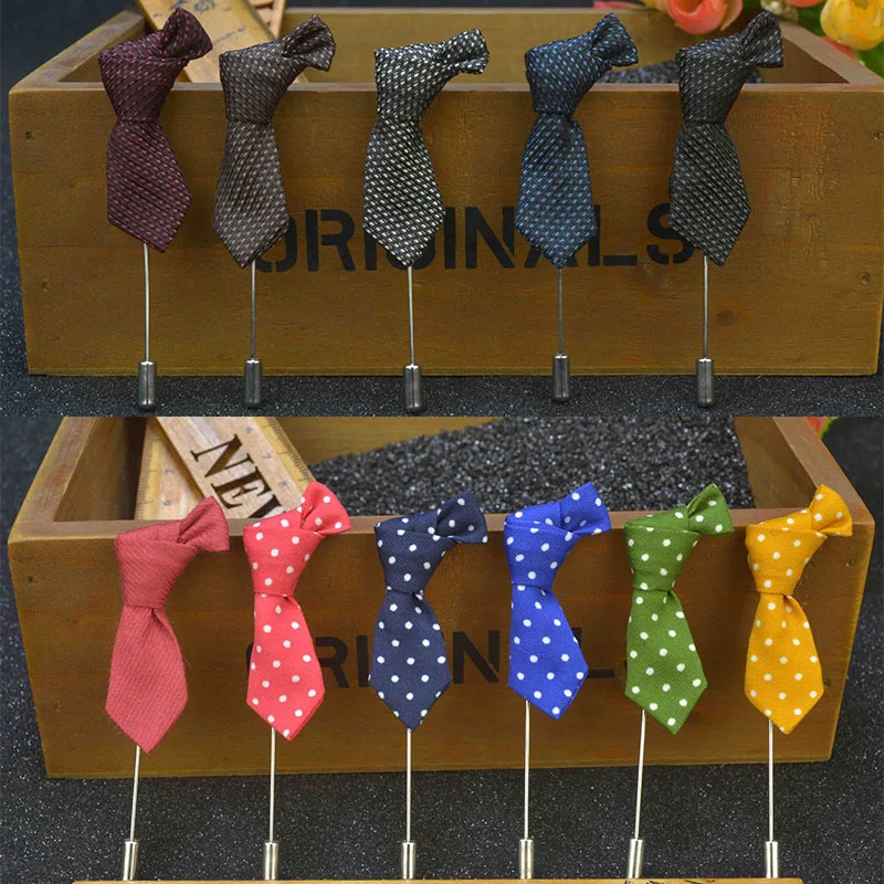 

Mdiger Popular Men Lapel Pin Polka Dots Tie Shape Brooch for Suit Decor Fashion Wedding Groomsman One Piece Wholesale Brooches