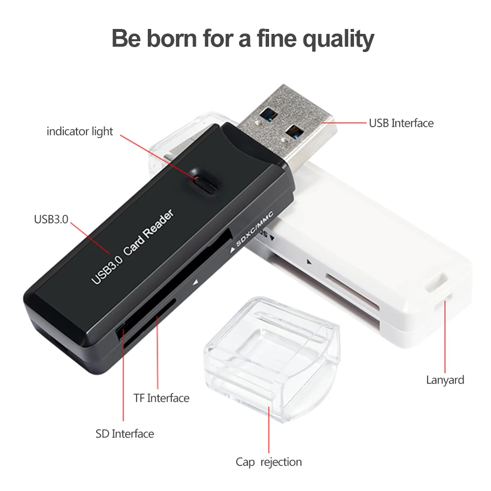 USB 3.0 Memory Card Reader TF SD Card Reader Adapter ...