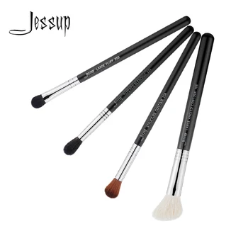 

Jessup Beauty Makeup Brushes Set 4pcs Pearlescent Black Copper Ferrule Professional Blending Contour Large Fluff Cosmetic T311