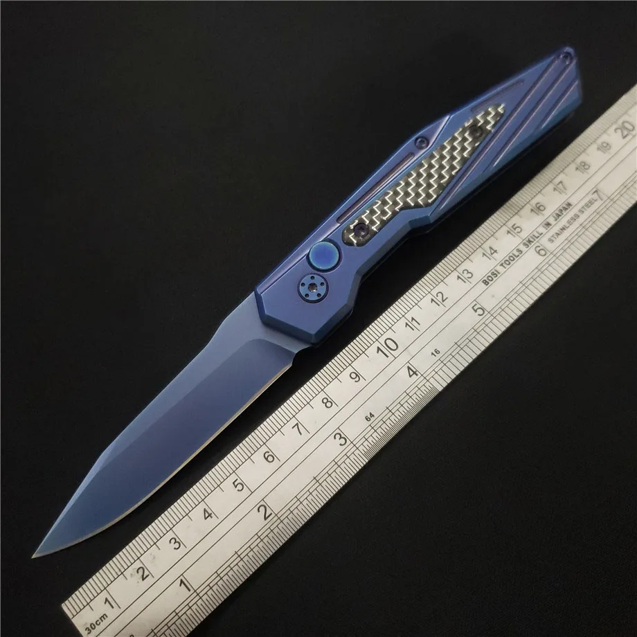 

Gryan Store Horizontal stiletto Folding Knives 9Cr13 Blade CF Handle Outdoor Tactical Camping Survival Pocket Knife EDC Tools