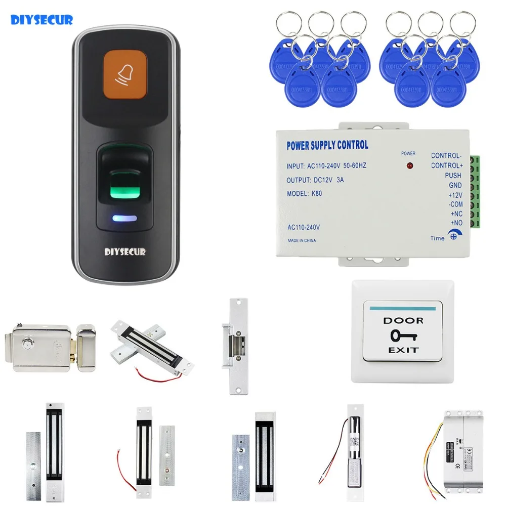 

DIYSECUR Biometric Fingerprint RFID 125KHz Keypad Door Access Control System Security Door Lock Kit