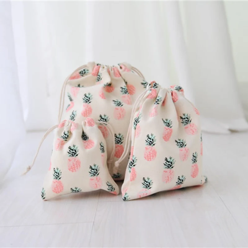 

Casual Fruit Canvas Drawstring Small Cosmetic Bag Travel Makeup Case Organizer Storage Make Up Pouch Toiletry Beauty Wash Kit