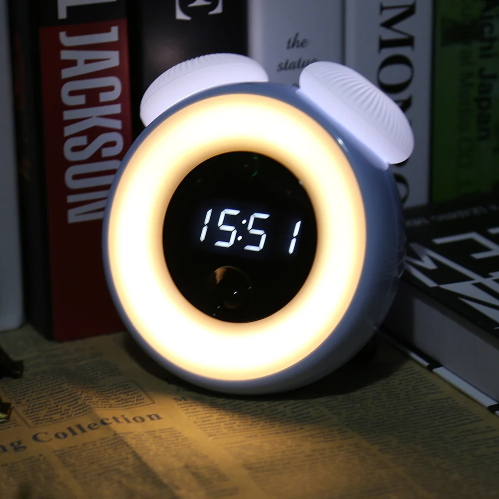 

Lightme Multifunction Intelligent Sensor Mushroom Shaped LED Night Light Bedside Lamp With Digital Alarm Clock Gift For Children