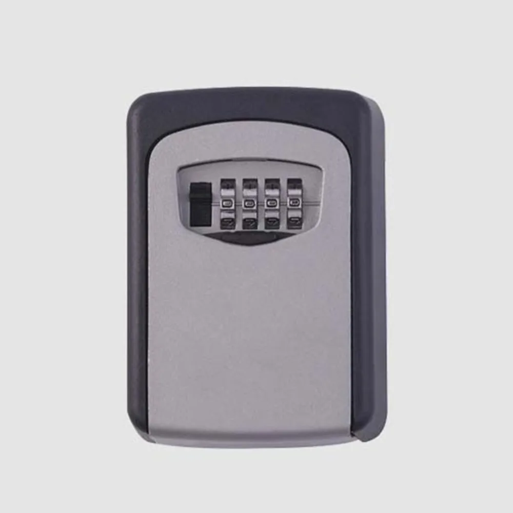 

Key Storage Box Digit Wall Mount Combination Lock Four Password Keys Safe Box Aluminum Alloy Material Security Organizer Boxes