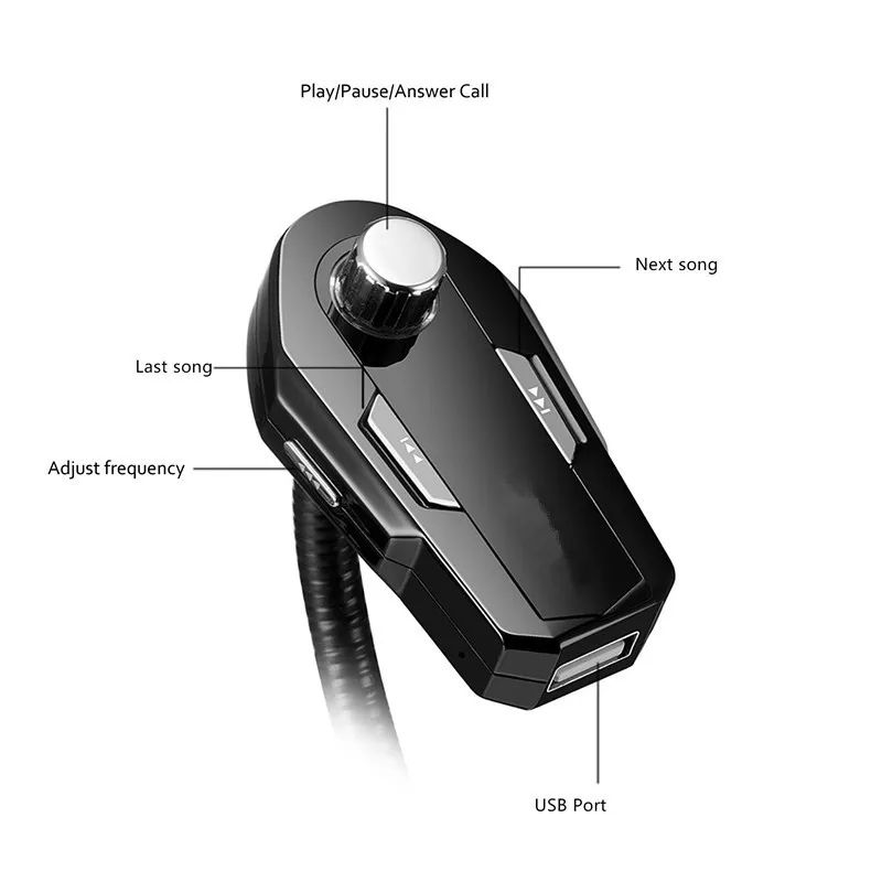 YUANMINGSHI Bluetooth Автомобильный fm-передатчик двойной USB 2.4A/1A автомобильное зарядное устройство Hands-free автомобильный комплект для смартфонов