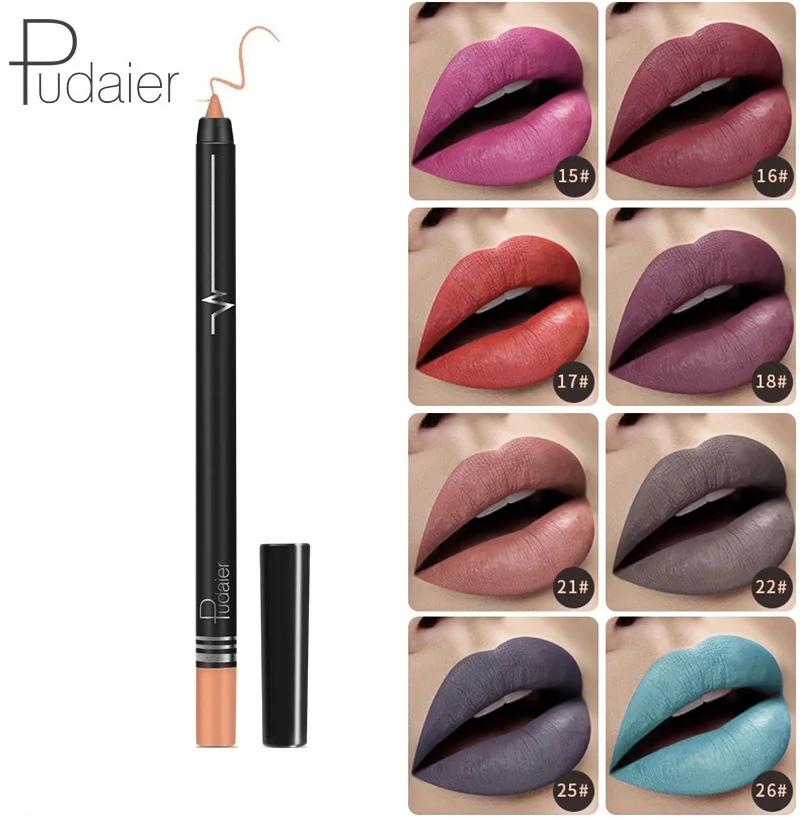 

Pudaier 24 Colors Pro MatteLip Liner Waterproof Cosmetic Lip Liner Long Lasting Moisture Lip Gloss Makeup Tool TSLM2