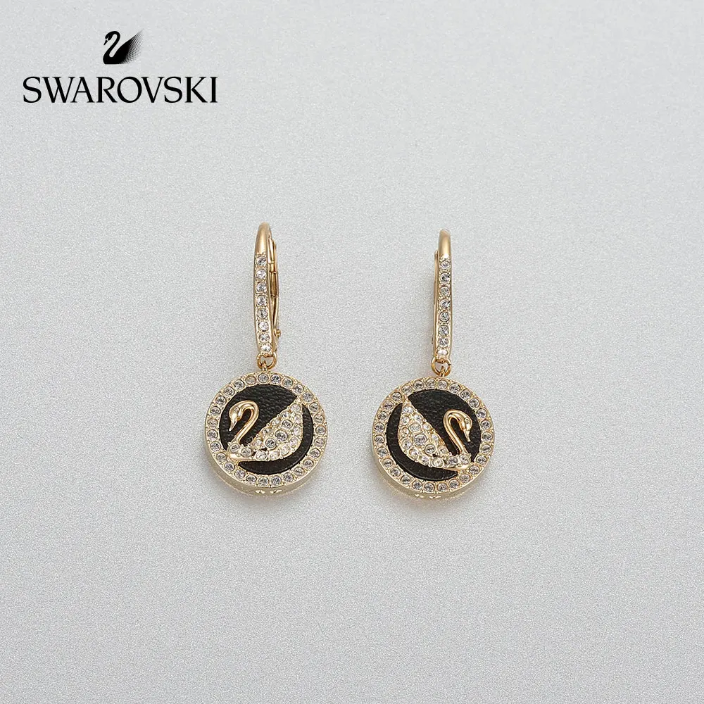 

Original Genuine Swarovski LEATHER SWAN Dear Swan Earrings women crystal earring5374918