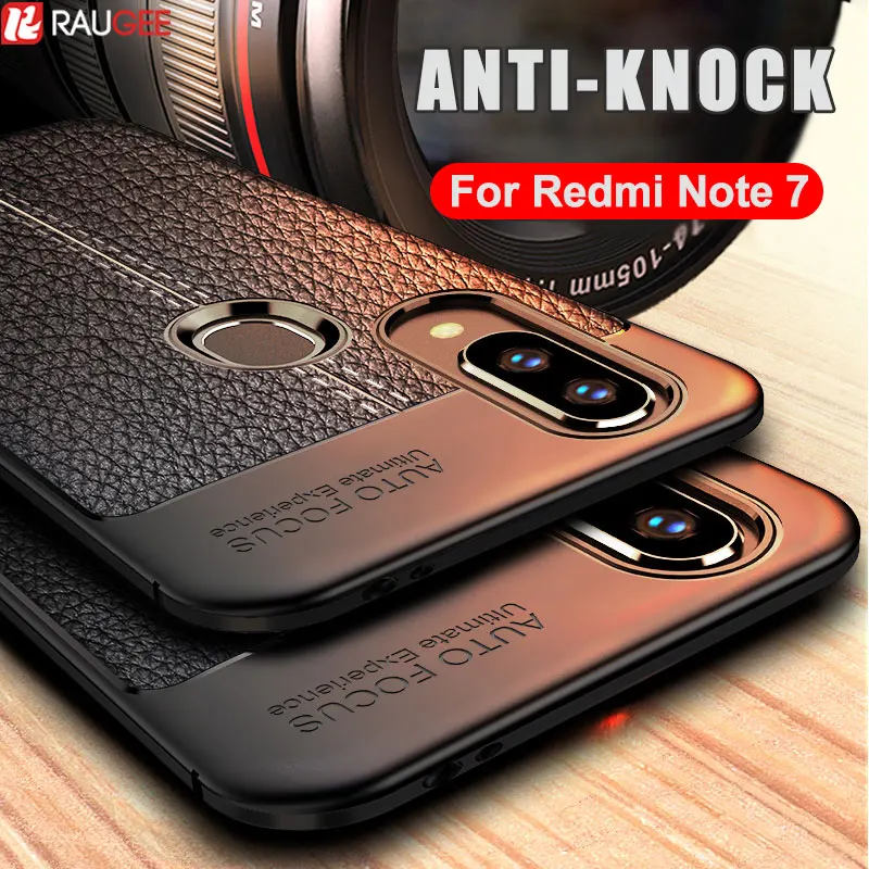 

Raugee Case For Xiaomi Redmi Note 7 Case Silicone Cover Leather Texture Soft TPU Case on For Xiaomi Redmi Note 7 Rugged Case