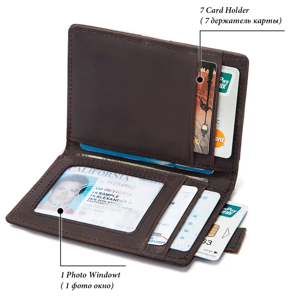 HUMERPAUL Тонкий RFID блокирующий кошелек из натуральной кожи держатель для кредитных карт кошелек для денег для мужчин женщин модная сумка