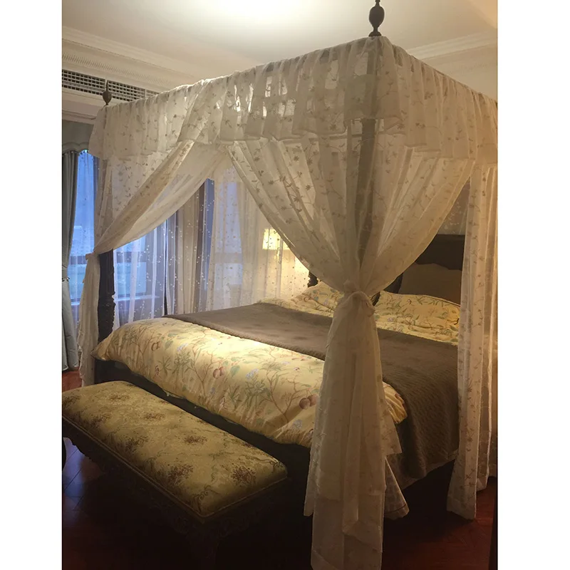 Luxury Embroidered Mosquito Net Bed Canopy Netting Curtain ...