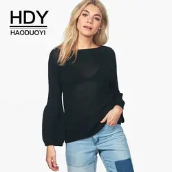 HDY Haoduoyi 2019 новые трикотажные модные милые темпераментные Элегантные Простые Топы остроумные горячая распродажа Женские Повседневные