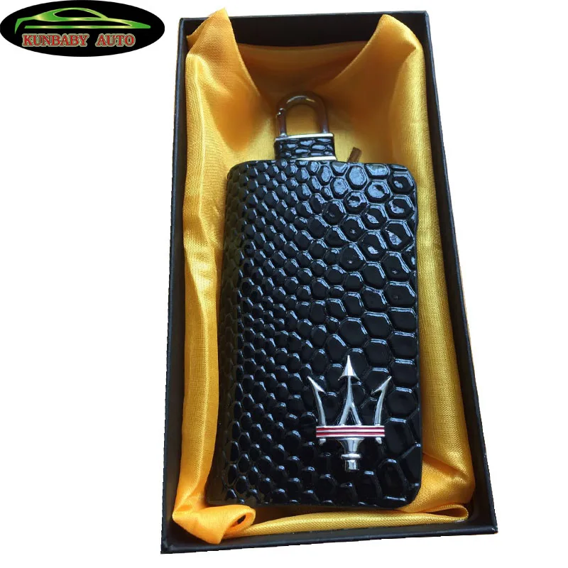 

KUNBABY Snakeskin Leather Car Key Case Cover Key Holder Key Wallet For Maserati 1 Free Shipping