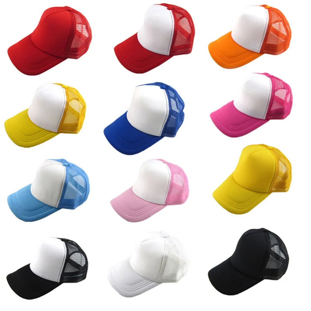 

1 PCS Unisex Cap Casual Plain Mesh Baseball Cap Adjustable Snapback Hats For Women Men Hip Hop Trucker Cap Streetwear hot sale