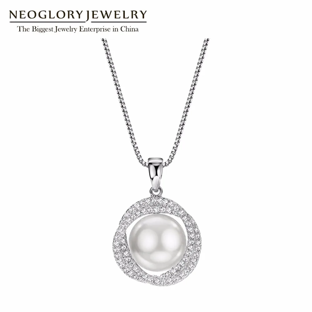 

Neoglory White Freshwater Pearl Necklaces Cream Pearl Pendants Necklaces for Women Gifts 2020 New Design Brand Jewelry