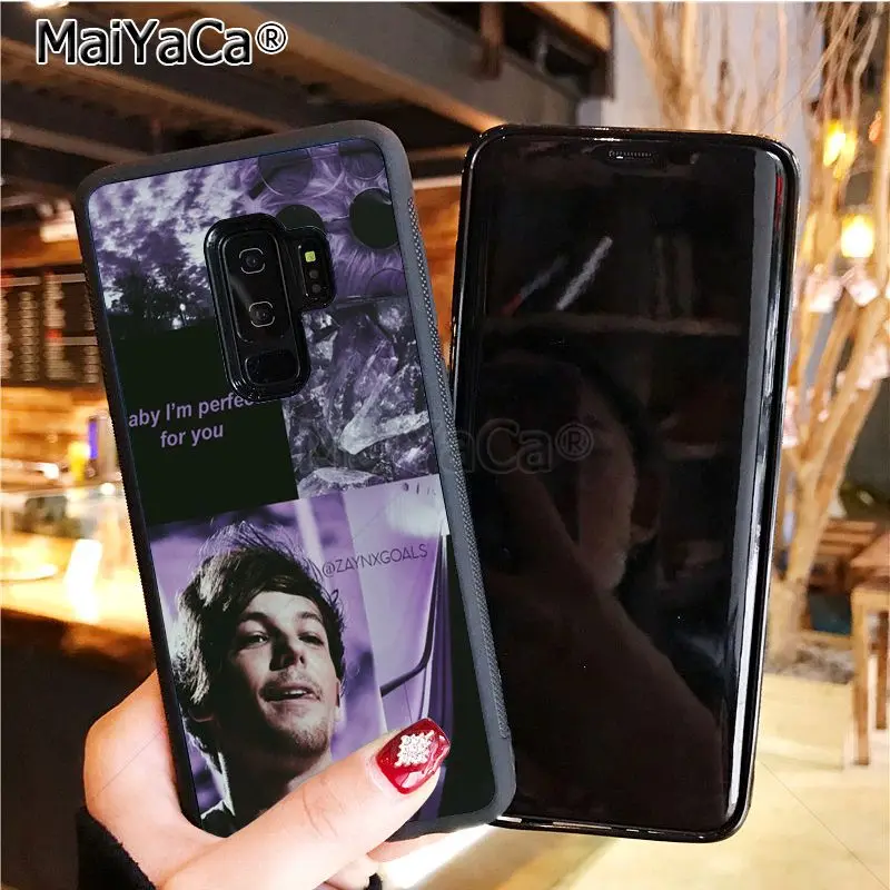 MaiYaCa One Direction 1d Louis Tomlinson Protective black silicone soft Case for samsung galaxy s6 edge s5 s7 s8plus s9plus case