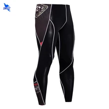 3D Волк печатные компрессионные легинсы для бега для мужчин сухой подходят для бега спортивные Леггинсы базовый слой тренажерный зал фитнес брюки для бодибилдинга