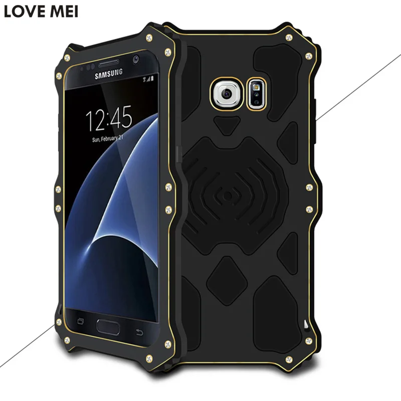 bilder für Liebe Mei MK2 Leistungsstarke Stoßfest Silikon + Metall Aluminium Für Samsung Galaxy S7/G9300 Abdeckung Fall + Freies Gehärtetem glas bilder für Liebe Mei MK2 Leistungsstarke Stoßfest Silikon + Metall Aluminium Für Samsung Galaxy S7/G9300 Abdeckung Fall + Freies Gehärtetem glas