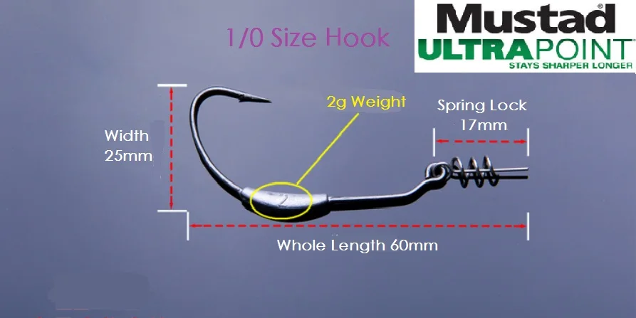 Пружинный замок вес ed Mustad Utral крючок 2 г 1/0 5 /2/0 3 3/0 (вес/размер крючка)|hook size|hook hooksspring