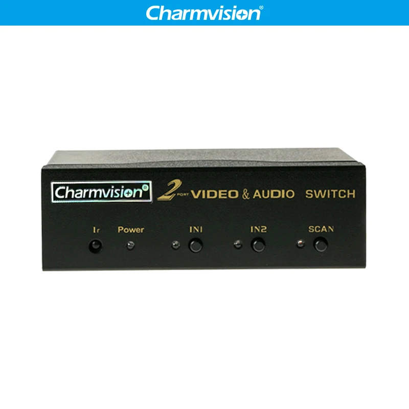 Charmvision VA201R 2 Порты VGA Audio switcher автоматическое сканирование дистанционного управления VGA 3,5 мм AUX аудио одновременно управлять переключатель