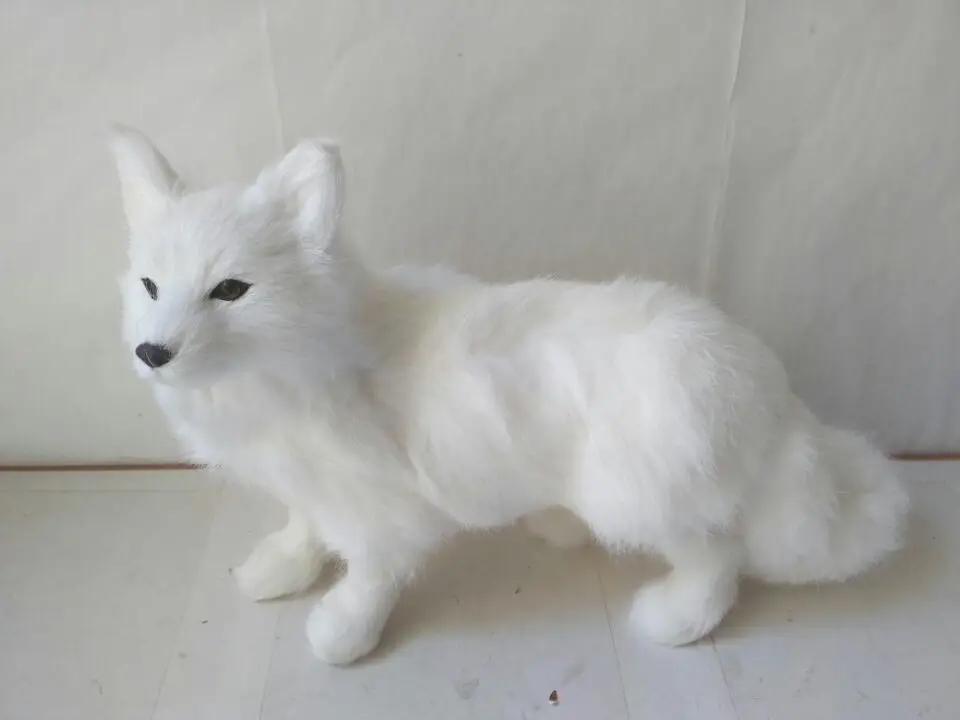 Большой новые позиции моделирование лиса игрушки прекрасная лиса WHITE FOX кукла подарок около 35x22 см