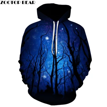 

Glaxy Tree Printed Sweatshirts Men Pullover Funny Tracksuits 3D Autumn Winter Unisex Hoodies Male Hooded Pocket Jackets Brand