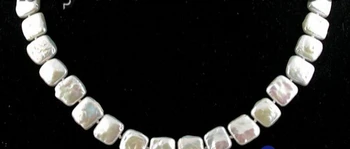 

ddh002805 NATURE 17" 12MM SQUARE WHITE FRESHWATER PEARL NECKLACE