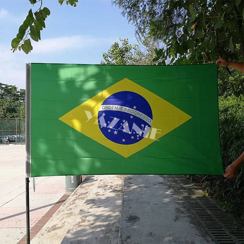 90X150cm Polyester Fabric Large Brazil Flag Brazilian Football Soccer Banner 