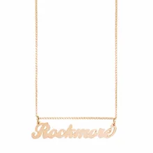 Модное ожерелье с подвеской в виде букв, женское колье, ювелирное изделие, ожерелье с именем на заказ, массивное розовое золото, цепочка из нержавеющей стали