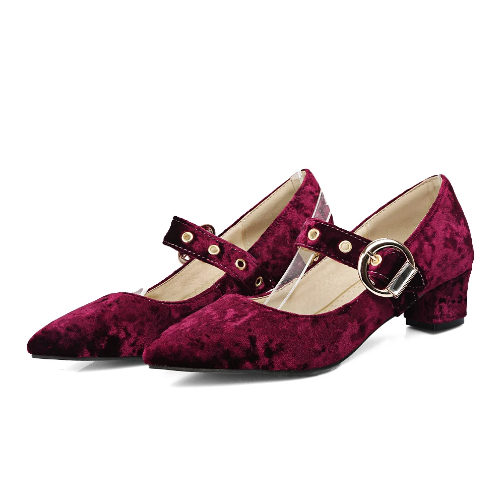 

New Plus Big and Small 32-48 Size 4 color New Spring Autumn Women Pumps Shoes woman pointed Toe Square heels 769-2