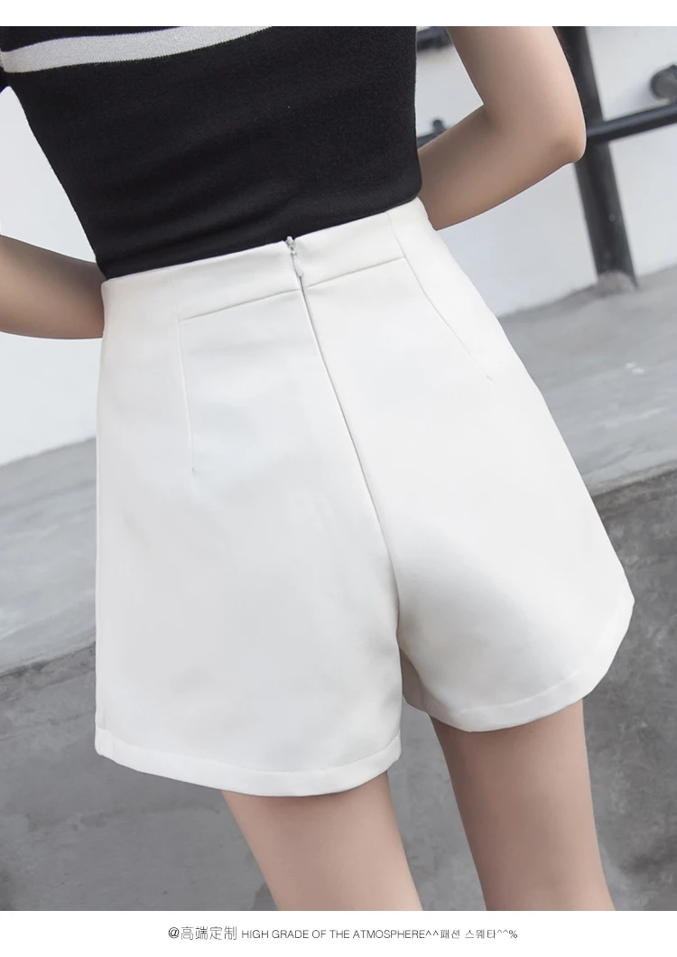 Summer Women Shorts Sweet Button High Waist A Word Wide Leg Shorts Female Casual Ladies High Waist Shorts Korte Broek Vrouwen fashion clothing
