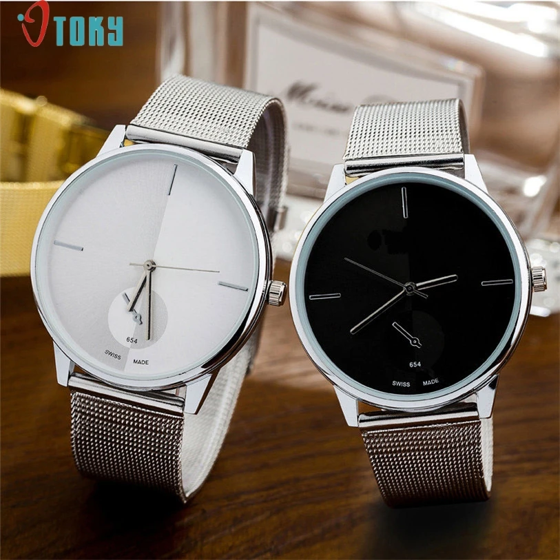 Woman Fashion Casual Watch Silver Mesh Belt Watch Lady Analog Quartz