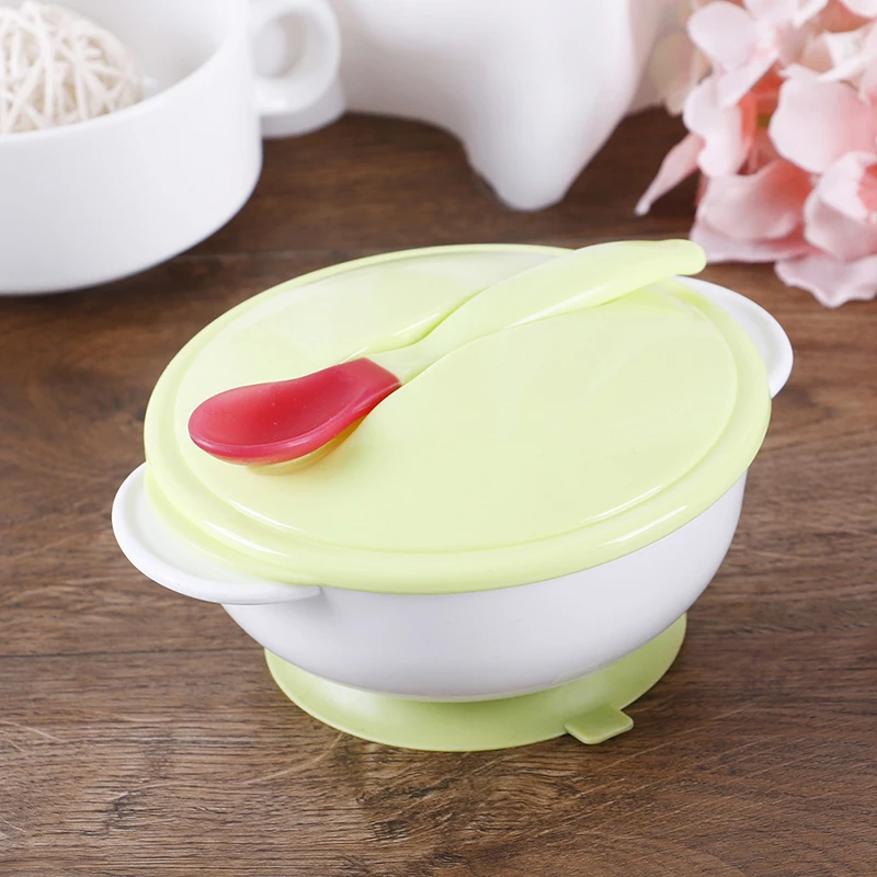 Plate/Tray Suction Cup Baby Dinnerware Set Child Tableware Temperature Sensing Feeding Spoon Food Bowl Learning Dishes Service
