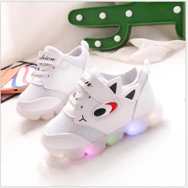 

lighted luminous kids shoes for girls boys mesh glowing children baby sneakers sports running LED lighted kids shoes