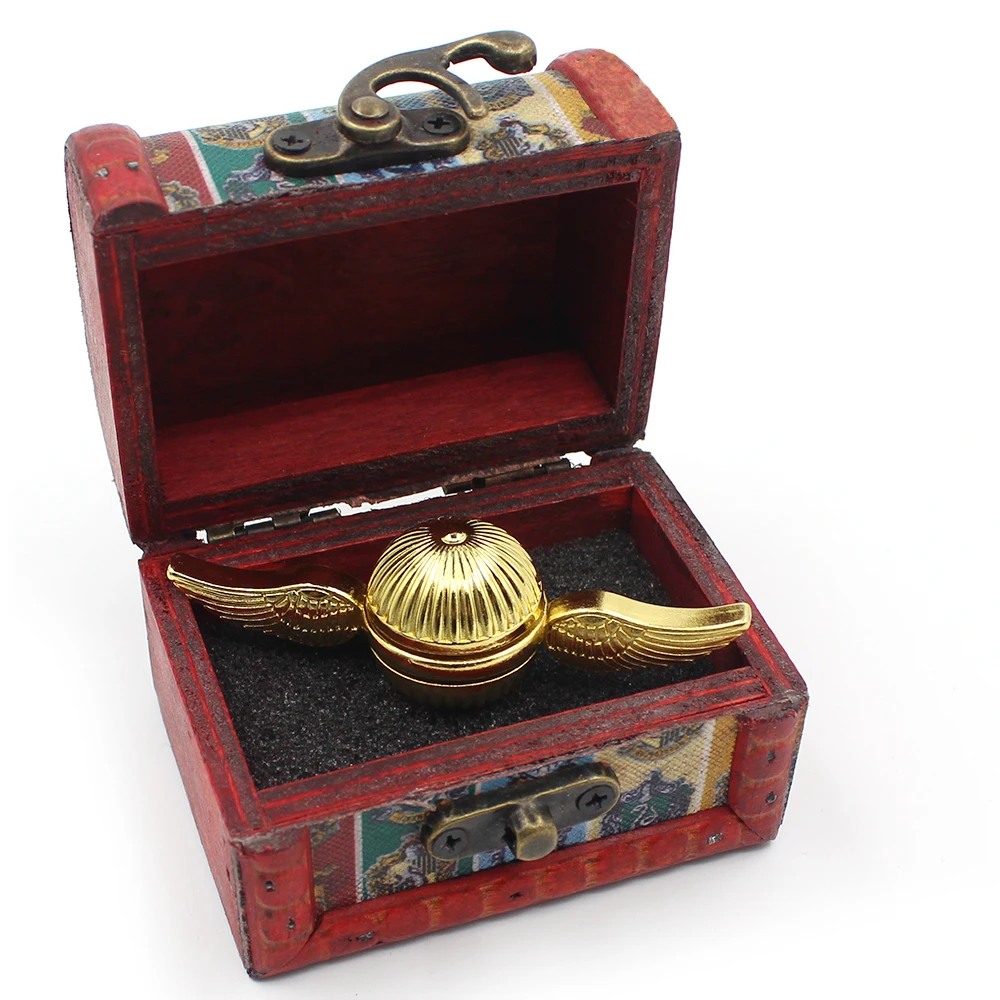 

Harri Potter Hand Spinner Golden Snitch Fidget Spinner Wings Figet Spiner EDC Finger Spinner Cube EDC Anti-stress Toy+Wooden Box
