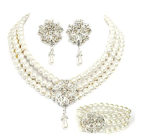 bridal jewelry sets necklace earrings and bracelet