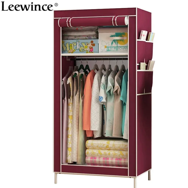 Leewince Wardrobes Linen Closet Fabric Folding Cloth Cabinet Leewince Wardrobes Linen Closet Fabric Folding Cloth Cabinet Roll Up Portable Storage