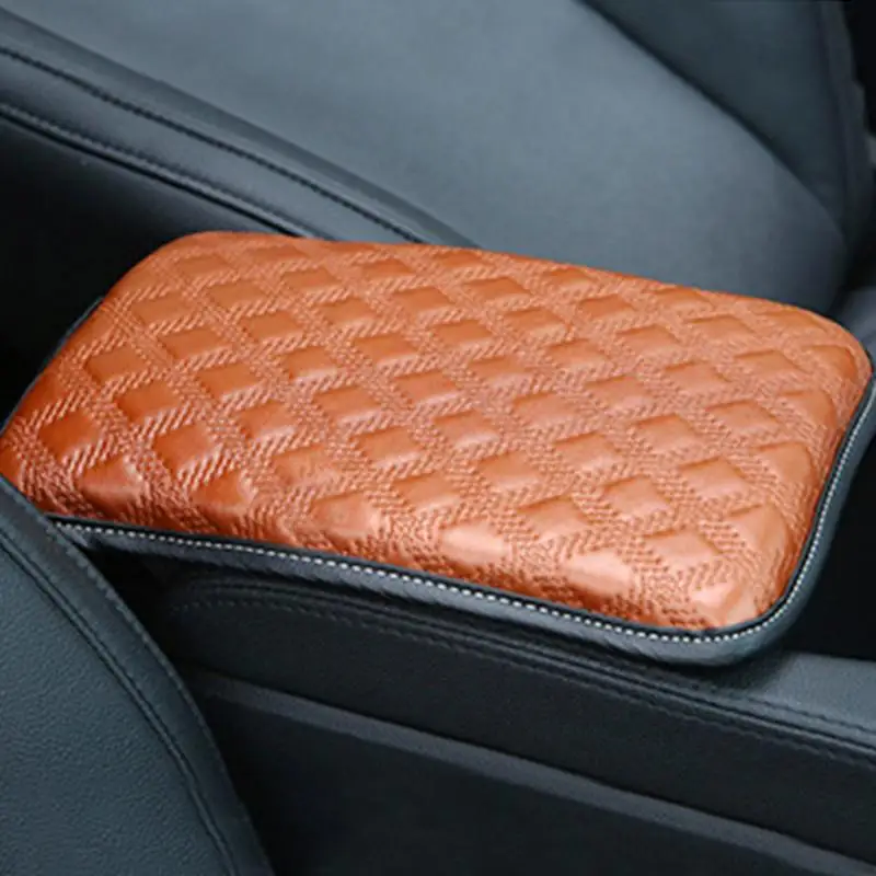 

Armrest Leather Car Cushion Cover Universal Center Console Auto Seat Armrest Box Pads Black Armrest Storage Protection Cushions
