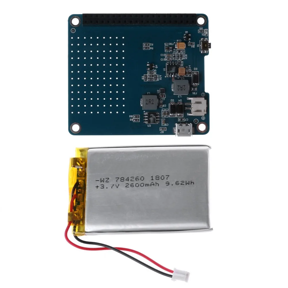

1PC UPS HAT Board + 2500mAh Lithium Battery For Raspberry Pi 3 Model B / Pi 2B / B+ / A+ Board Module Drop Shipping