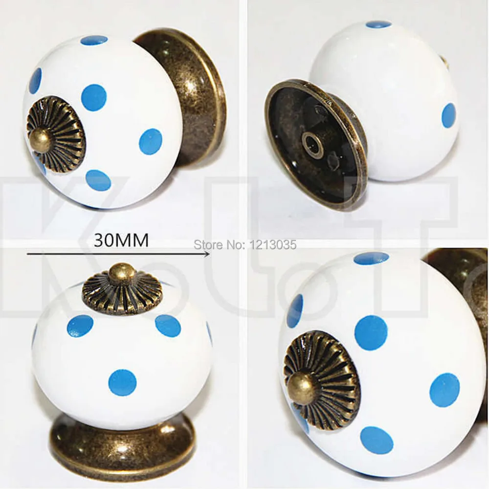 1Pcs Milk White Retro Ceramic Bedroom Door Cupboard Drawer Knob