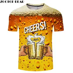 Ура пиво футболка путешествия для мужчин футболка для Отдыха 3D футболки для девочек смешной короткий рукав 6XL уличная челнока ZOOTOPBEAR