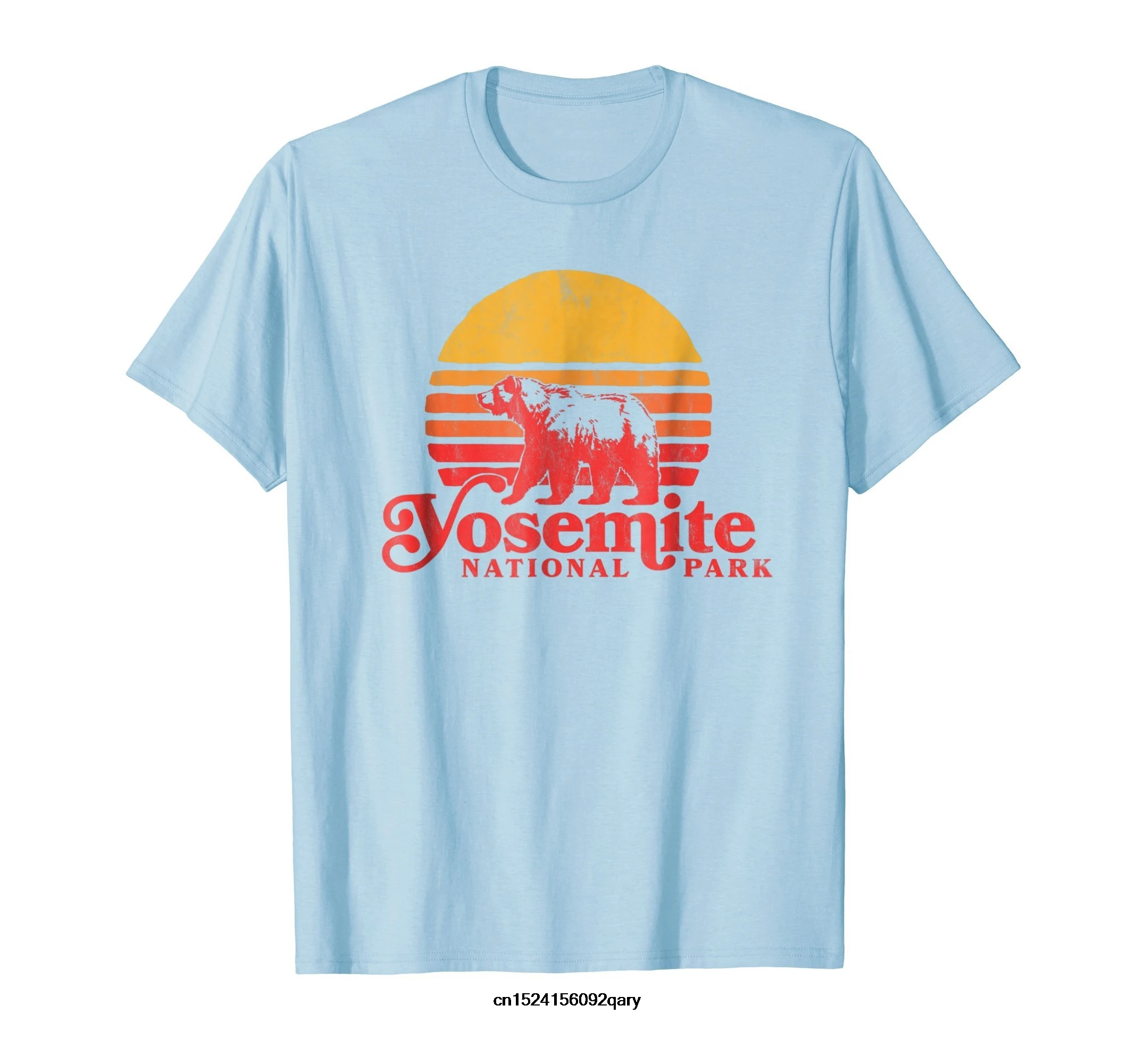 

Men Funny T Shirt Women Cool tshirt Retro Yosemite National Park Shirt - Bear & Vintage Sun