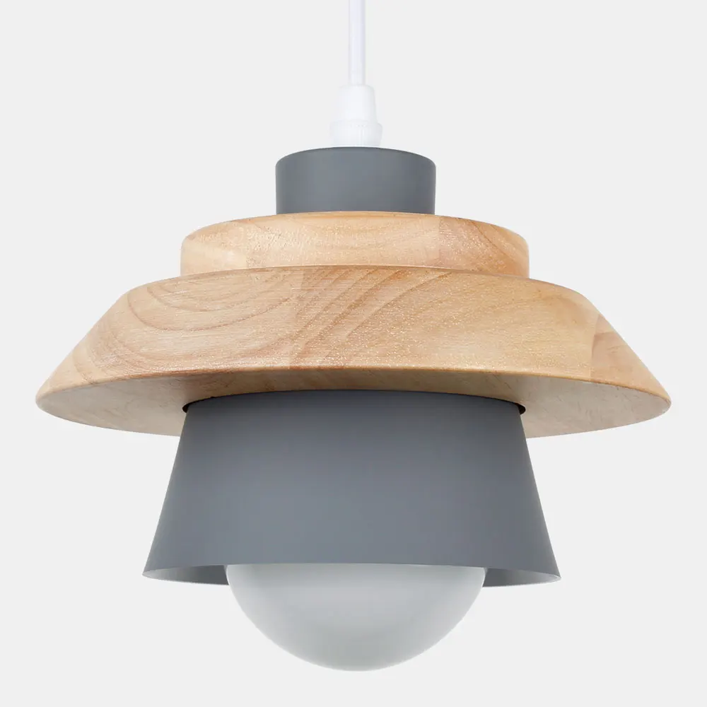 Подвесной светильник светодиодный подвесной светильник Подвесная лампа для кухни столовая подвесной светильник E27 столовая светильник s деревянный современный подвесной светильник с лампой - Цвет корпуса: Gray No Bulb