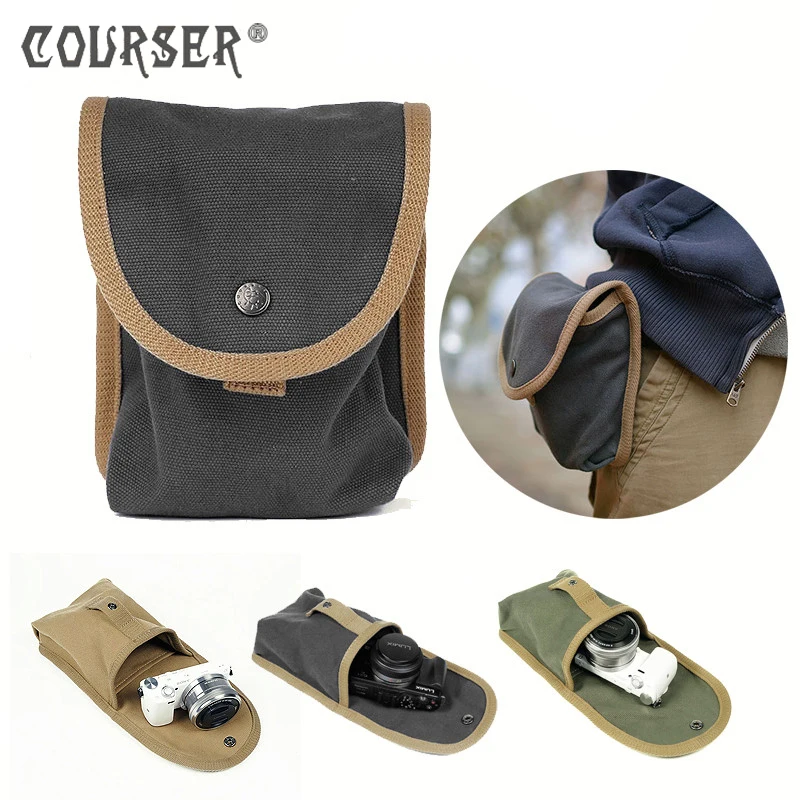 COURSERR Pro Waterproof Khaki Canvas Flash Waist Packs DSLR Camera