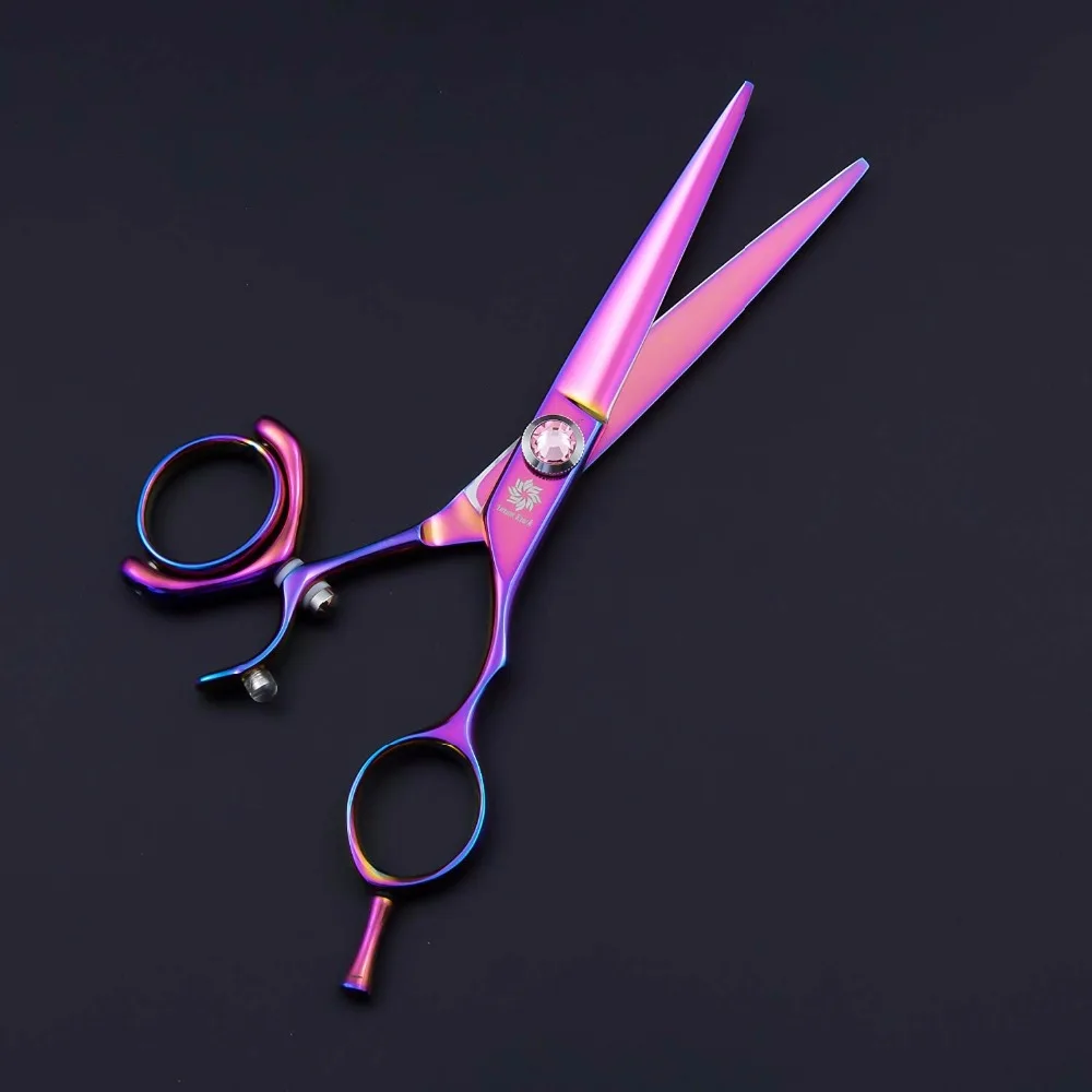 Tesouras de Corte de Cabelo Giro-fio da Navalha de Barbeiro do Salão de Beleza Polegada Profissional Tesoura Polegar Cabeleireiro Japoneses 6.0 6 Cheap Tesouras de cabelo