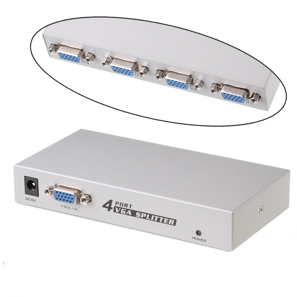 Видеоразветвитель VGA XGA SVGA HD15 с 4 портами для ПК ноутбука телевизора ЖК монитора| |